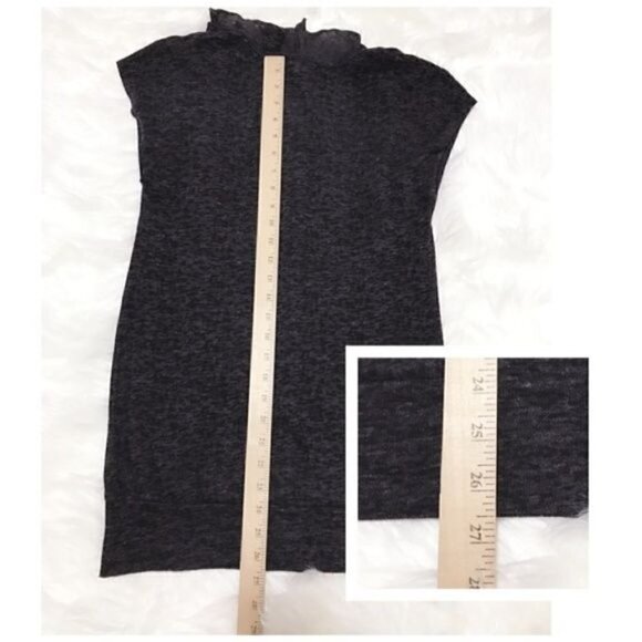 Splendid dark gray draped neck tissue light weight tunic length top.Size M - Picture 7 of 7